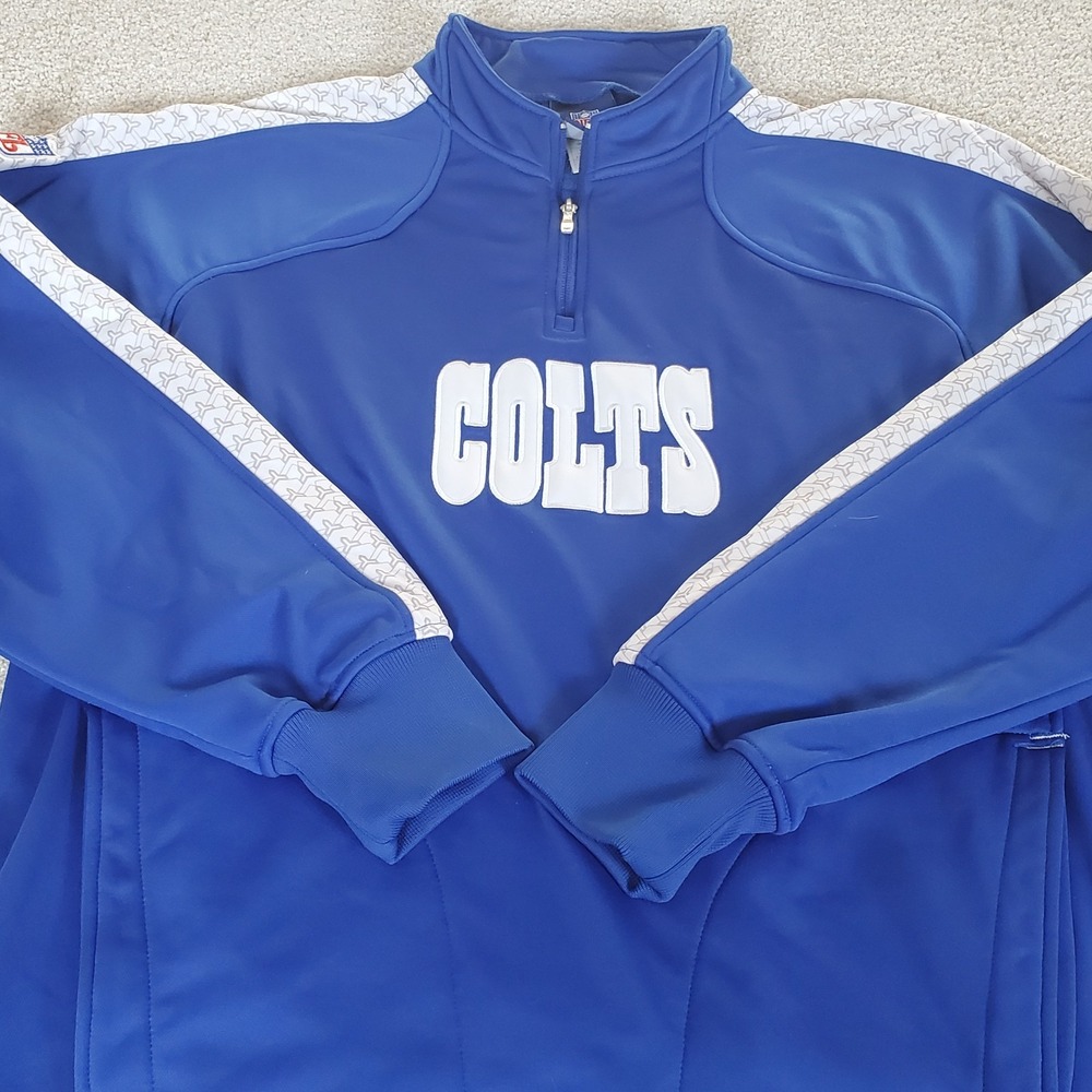 Reebok Indianapolis Colts 1/4 Zip Pullover Men Medium Blue NFL AFC South